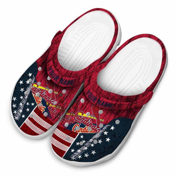 Personalized St Louis Cardinals Star Spangled Side Pattern Crocs Trendy