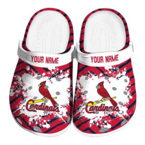 Personalized St Louis Cardinals Zigzag Paint Burst Crocs Best selling