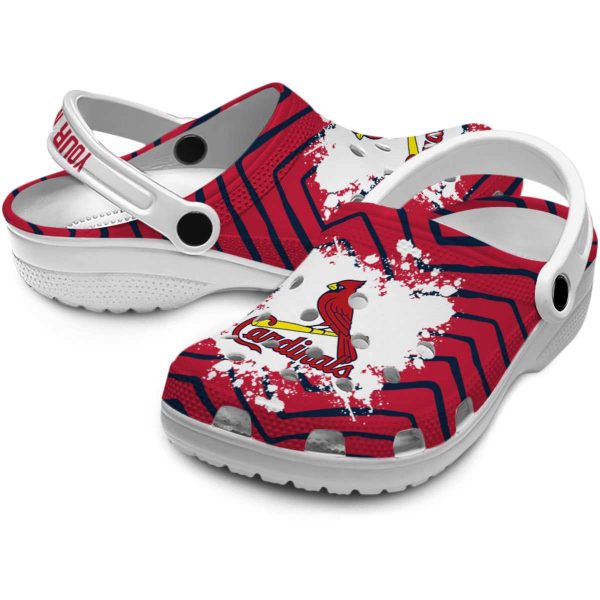 Personalized St Louis Cardinals Zigzag Paint Burst Crocs Latest Model