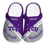 Personalized TCU Horned Frogs Baseball Motif Crocs Best selling