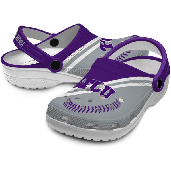 Personalized TCU Horned Frogs Baseball Motif Crocs Latest Model