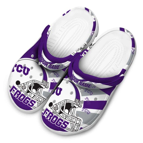 Personalized TCU Horned Frogs Football Helmet Crocs Trendy