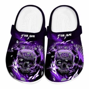 Personalized TCU Horned Frogs Gothic Skull Crocs Best selling