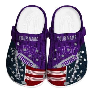 Personalized TCU Horned Frogs Star Spangled Side Pattern Crocs Best selling