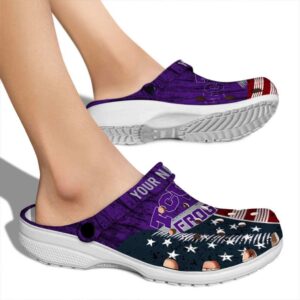 Personalized TCU Horned Frogs Star Spangled Side Pattern Crocs High quality