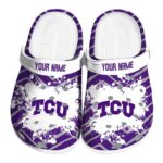 Personalized TCU Horned Frogs Zigzag Paint Burst Crocs Best selling