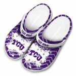Personalized TCU Horned Frogs Zigzag Paint Burst Crocs Best selling