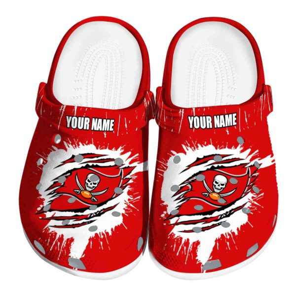 Personalized Tampa Bay Buccaneers Splash Motif Background Crocs Best selling
