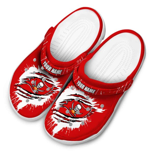 Personalized Tampa Bay Buccaneers Splash Motif Background Crocs Trendy