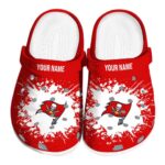 Personalized Tampa Bay Buccaneers Splatter Background Crocs Best selling