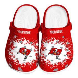 Personalized Tampa Bay Buccaneers Splatter Background Crocs Best selling
