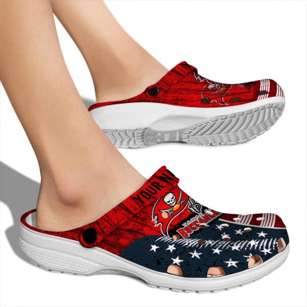Personalized Tampa Bay Buccaneers Star Spangled Side Pattern Crocs High quality