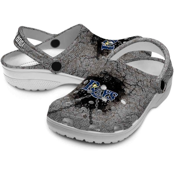 Personalized Tampa Bay Rays Cracked Ground Texture Crocs Latest Model