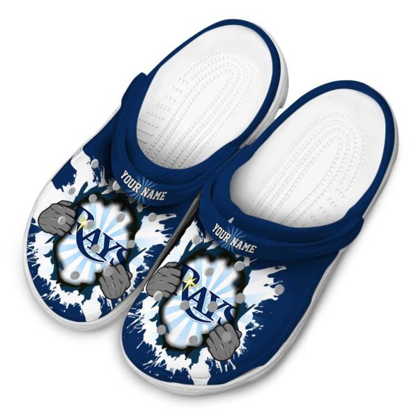 Personalized Tampa Bay Rays Gripping Hand Crocs Trendy