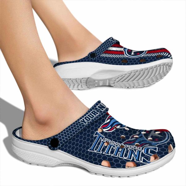 Personalized Tennessee Titans Contrasting Stripes Crocs High quality