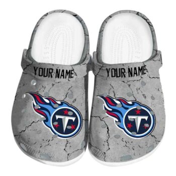 Personalized Tennessee Titans Cracked Texture Crocs Best selling