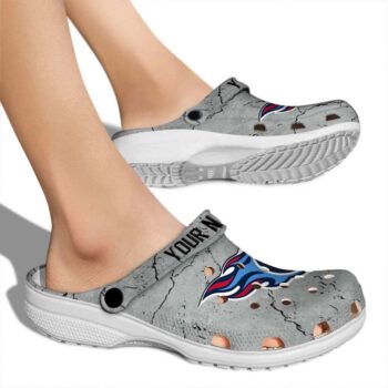 Personalized Tennessee Titans Cracked Texture Crocs High quality