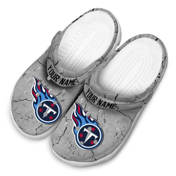 Personalized Tennessee Titans Cracked Texture Crocs Trendy