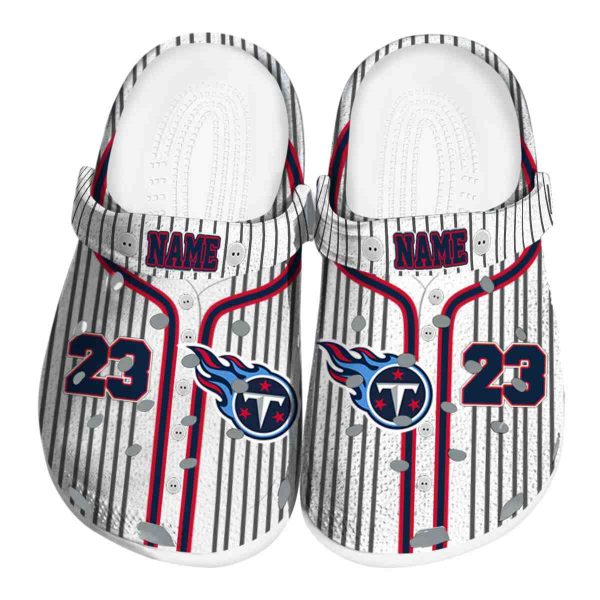 Personalized Tennessee Titans Pinstripe Pattern Crocs Best selling