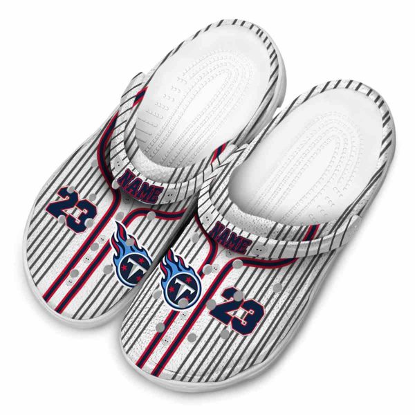 Personalized Tennessee Titans Pinstripe Pattern Crocs Trendy