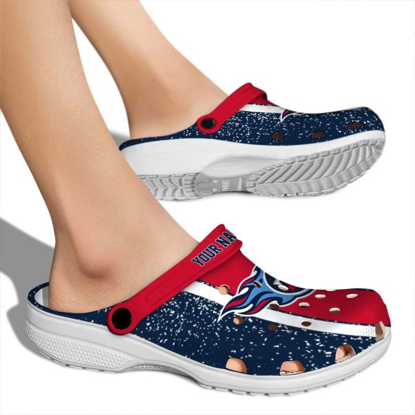 Personalized Tennessee Titans Vertical Stripes Crocs High quality