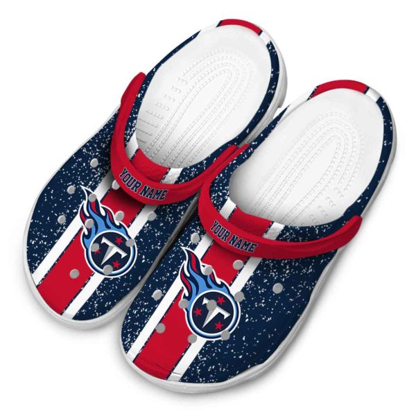 Personalized Tennessee Titans Vertical Stripes Crocs Trendy