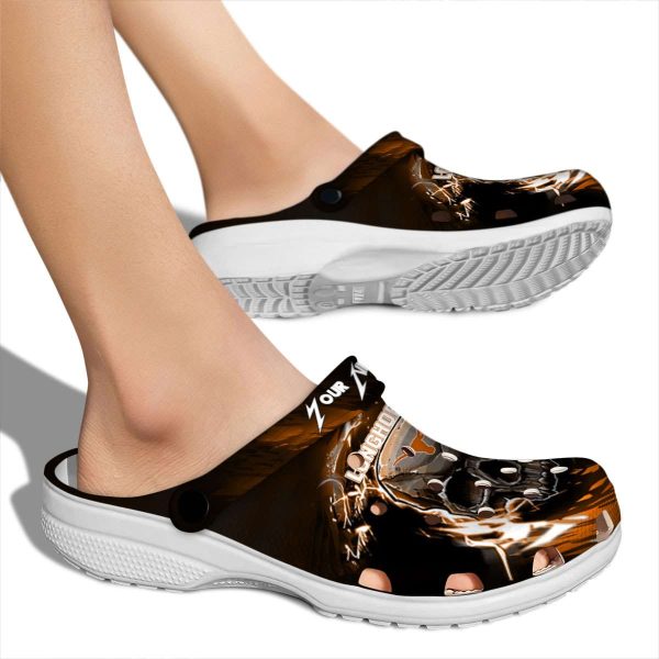 Personalized Texas Longhorns Gothic Skull Crocs High quality