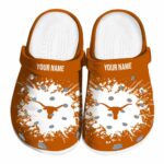 Personalized Texas Longhorns Splatter Background Crocs Best selling