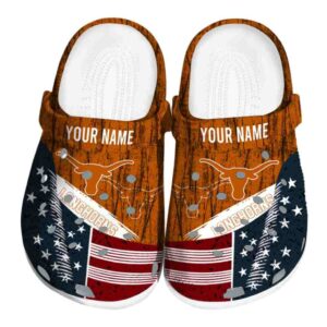 Personalized Texas Longhorns Star Spangled Side Pattern Crocs Best selling