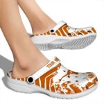 Personalized Texas Longhorns Zigzag Paint Burst Crocs Best selling