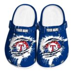 Personalized Texas Rangers Splash Motif Background Crocs Best selling