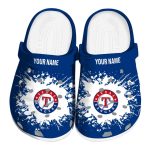 Personalized Texas Rangers Splatter Background Crocs Best selling