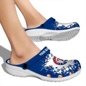 Personalized Texas Rangers Splatter Background Crocs High quality