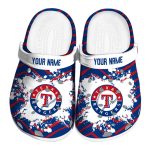 Personalized Texas Rangers Zigzag Paint Burst Crocs Best selling