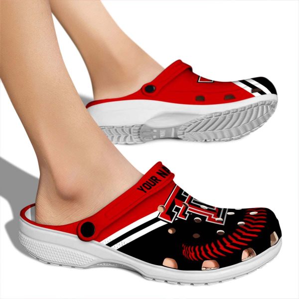 Personalized Texas Tech Red Raiders Baseball Motif Crocs High quality