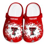 Personalized Texas Tech Red Raiders Splatter Background Crocs Best selling