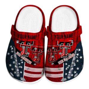 Personalized Texas Tech Red Raiders Star Spangled Side Pattern Crocs Best selling