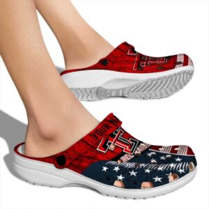 Personalized Texas Tech Red Raiders Star Spangled Side Pattern Crocs High quality