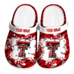 Personalized Texas Tech Red Raiders Zigzag Paint Burst Crocs Best selling