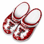Personalized Texas Tech Red Raiders Zigzag Paint Burst Crocs Best selling