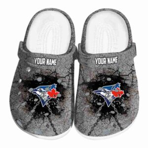 Personalized Toronto Blue Jays Cracked Ground Texture Crocs Best selling