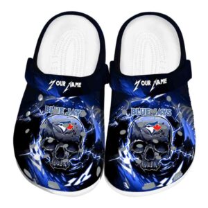 Personalized Toronto Blue Jays Gothic Skull Crocs Best selling