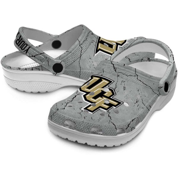Personalized UCF Knights Cracked Texture Crocs Latest Model