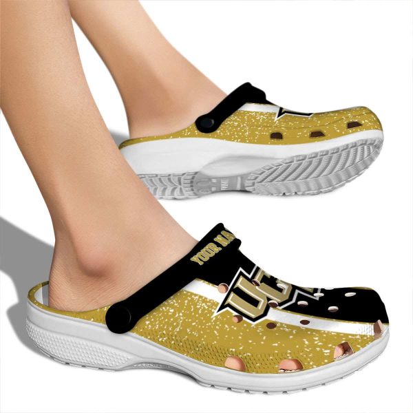 Personalized UCF Knights Vertical Stripes Crocs High quality