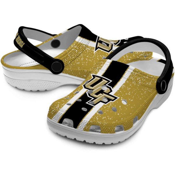 Personalized UCF Knights Vertical Stripes Crocs Latest Model