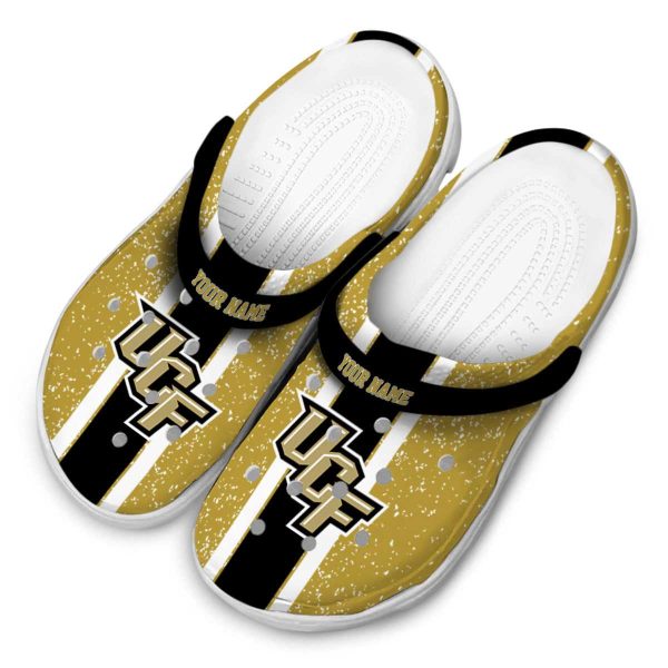 Personalized UCF Knights Vertical Stripes Crocs Trendy