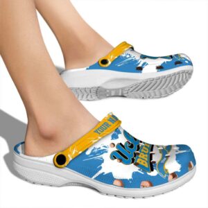 Personalized UCLA Bruins Splatter Pattern Crocs High quality