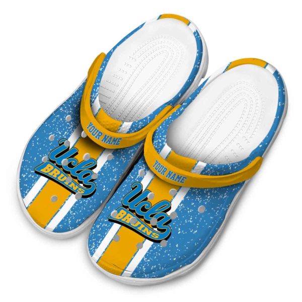 Personalized UCLA Bruins Vertical Stripes Crocs Trendy