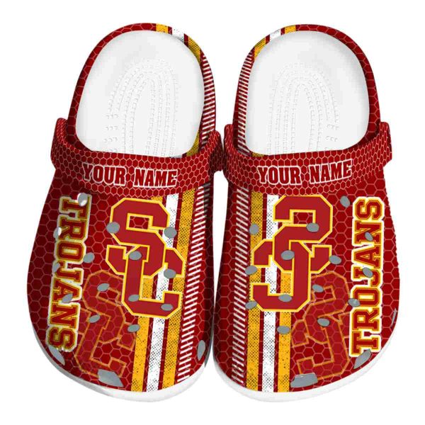 Personalized USC Trojans Contrasting Stripes Crocs Best selling
