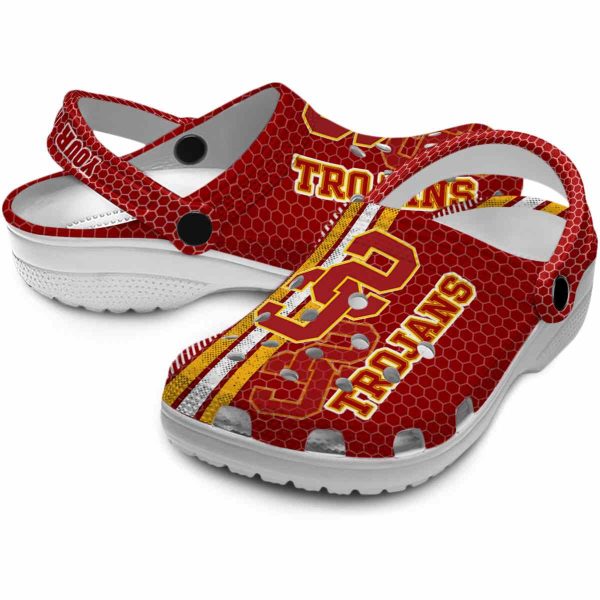 Personalized USC Trojans Contrasting Stripes Crocs Latest Model